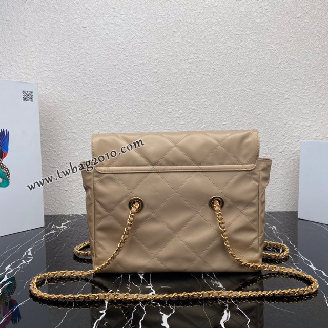 Prada專櫃新款中古翻蓋款肩背包 1BD622 普拉達Vintage中古鏈條菱格流浪包 csp1371